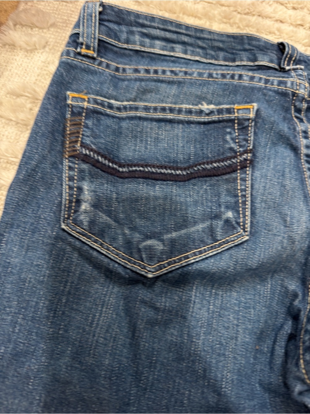 PAIGE Blue Flare Jeans in Washed Indigo - Picture 7 of 8